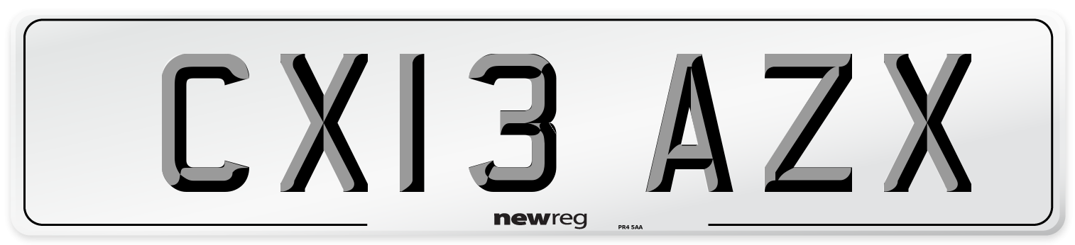 CX13 AZX Number Plate from New Reg